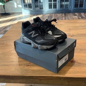 New Balance Kids Black and Gray Sneakers
